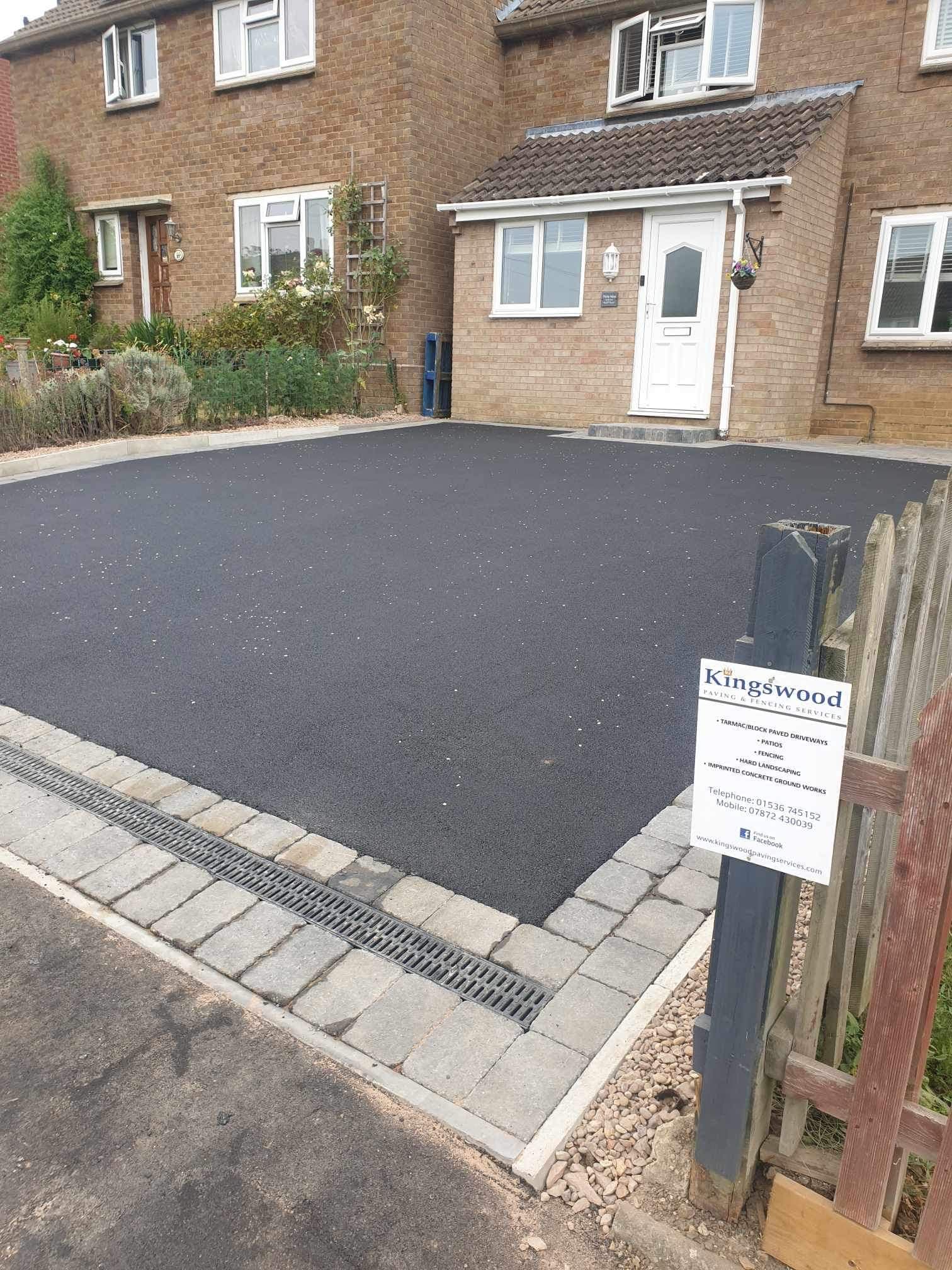 Wide block paved driveway