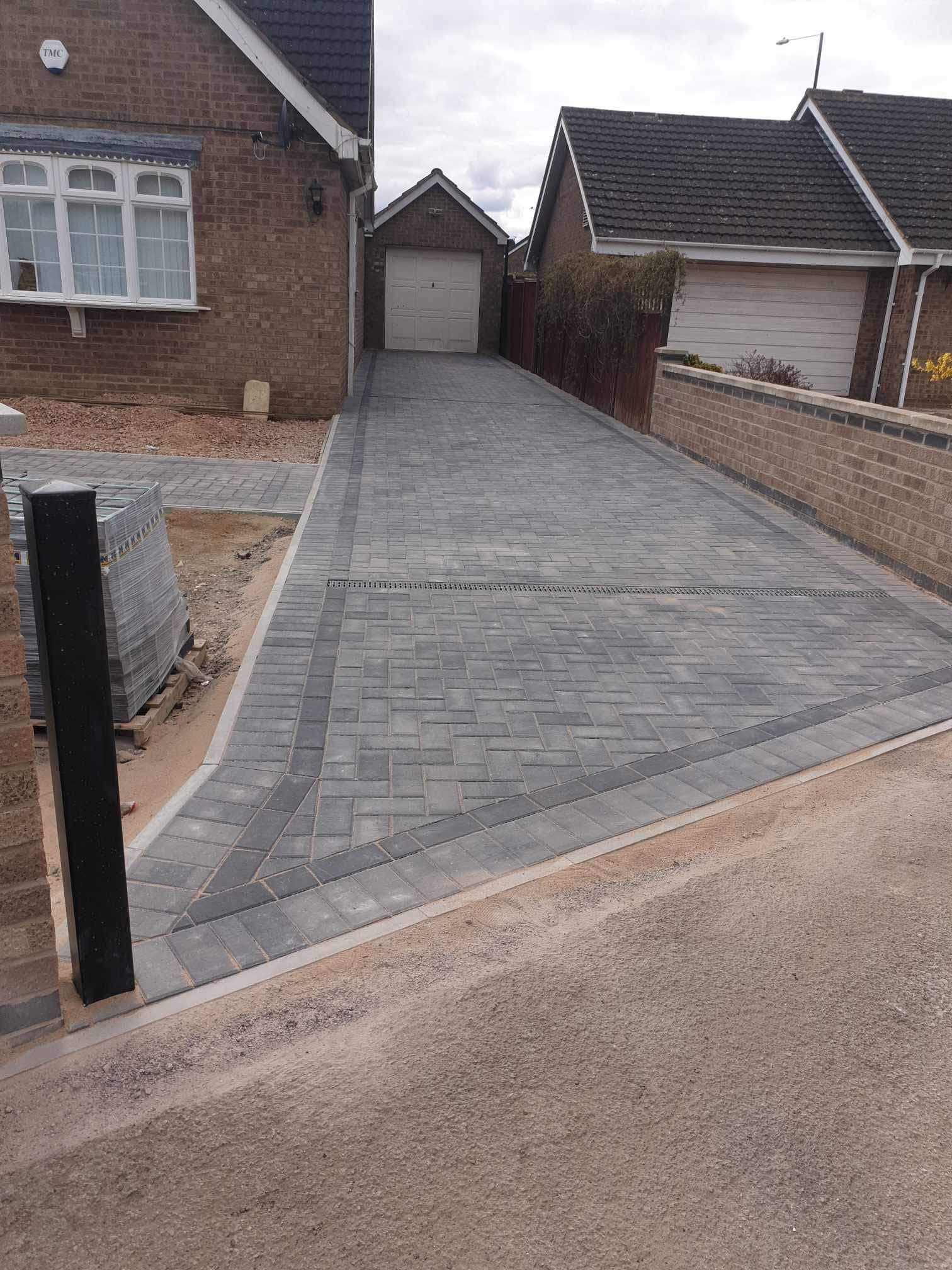 Block paving driveway installation