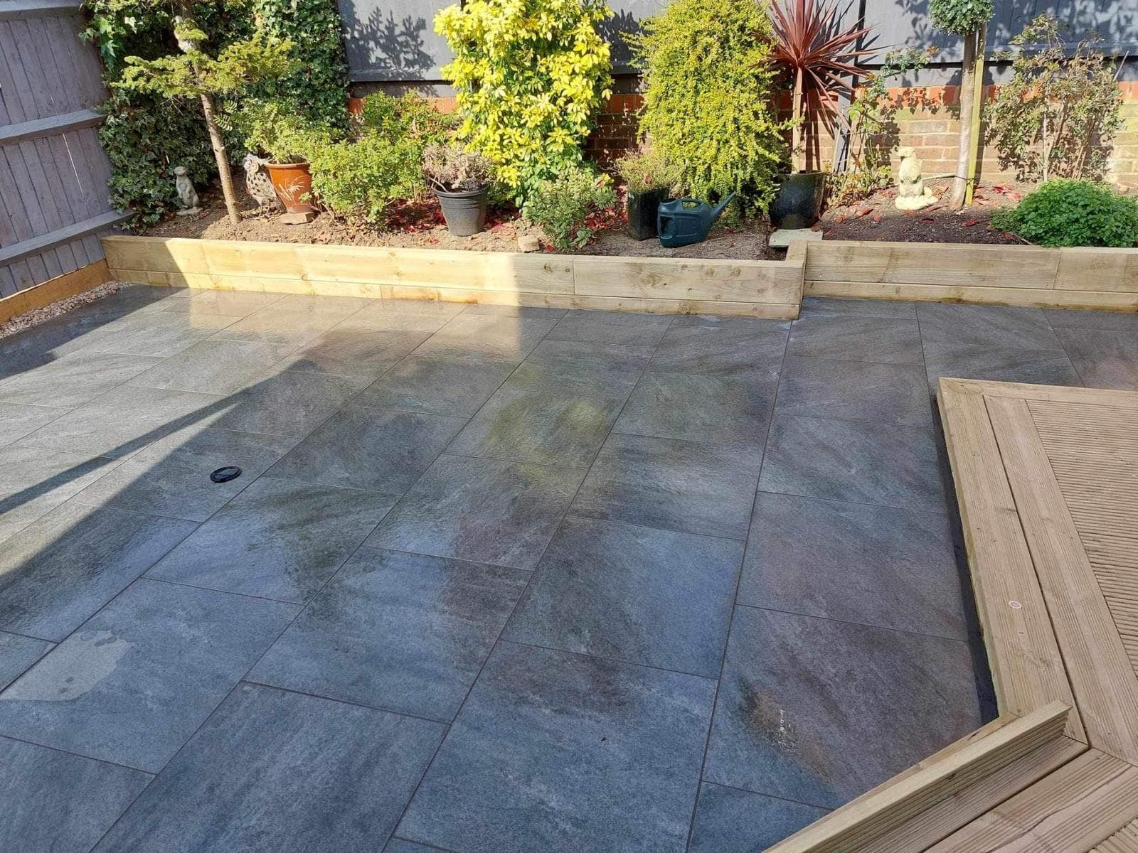 Patio and decking combination